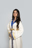 Caftan met blauwe stiksels
